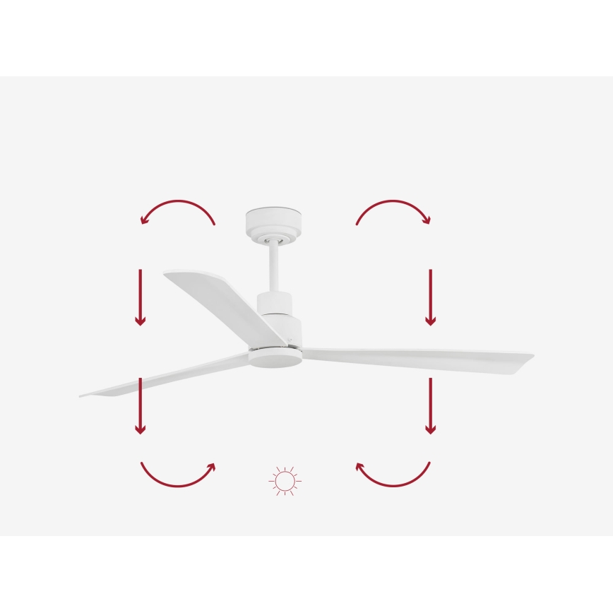 FARO 33487WP-Ventoinha de teto NASSAU M branco d. 128 cm SMART + comando