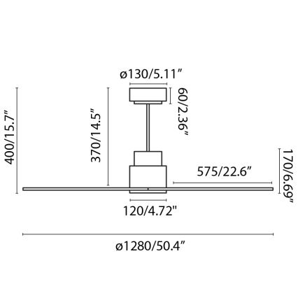 FARO 33487WP-Ventoinha de teto NASSAU M branco d. 128 cm SMART + comando