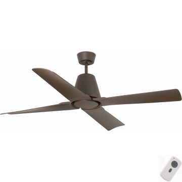FARO 33490 - Ventoinha de teto TYPHOON IP44 castanho + controlo remoto