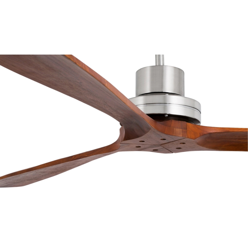 FARO 33508DC - Ventoinha de teto MINI LANTAU cromado mate/castanho diâmetro 108 cm + comando