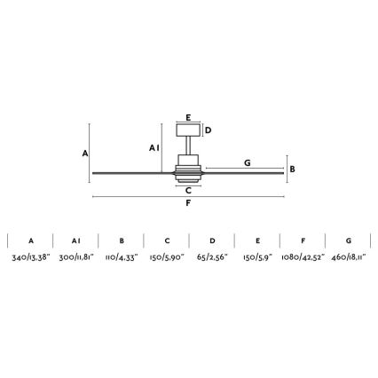 FARO 33508DC - Ventoinha de teto MINI LANTAU cromado mate/castanho diâmetro 108 cm + comando