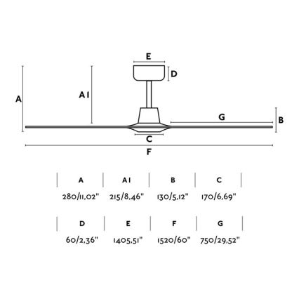 FARO 33511 - Ventilador de teto MOREA diâmetro 152 cm + controlo remoto