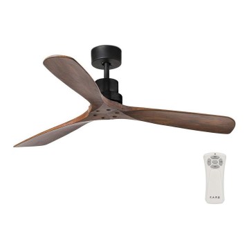 FARO 33516DC - Ventoinha de teto LANTAU preta/castanha + controlo remoto
