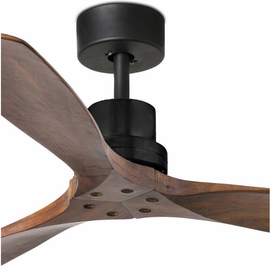 FARO 33516DC - Ventoinha de teto LANTAU preta/castanha + controlo remoto
