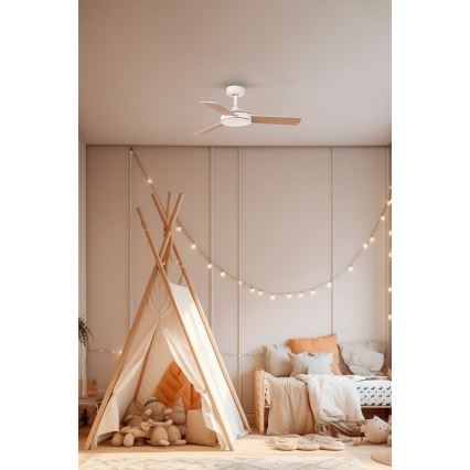 FARO 33603DC - Ventoinha de teto MINI MALLORCA S castanho/branco + comando