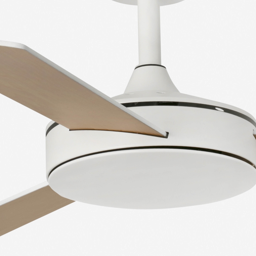 FARO 33603DCWT - Ventoinha de teto MINI MALLORCA S castanho/branco diâmetro 106 cm Wi-Fi Tuya + comando
