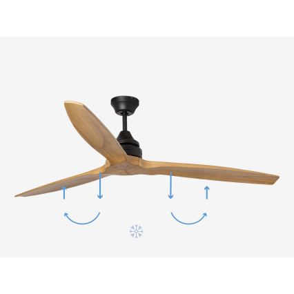 FARO 33718DC - Ventilador de teto ALO L madeira/preto diâmetro 152 cm + controlo remoto