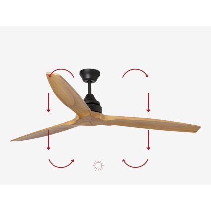 FARO 33718DC - Ventilador de teto ALO L madeira/preto diâmetro 152 cm + controlo remoto