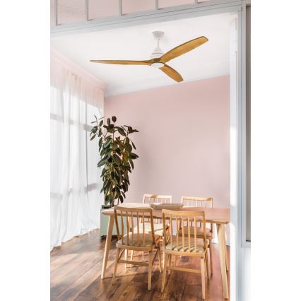 FARO 33727DC - Ventoinha de teto LED com regulação ALO L LED/20W/230V 2700/4000/6500K castanho/branco + comando