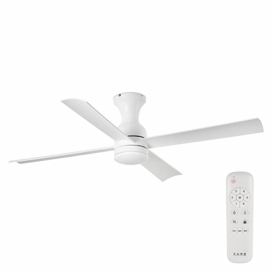 FARO 33756 - Ventoinha de teto LED FRASER LED/16W/230V branco + controlo remoto