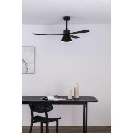 FARO 33761WT-23 - Ventoinha de teto LED com regulação AMELIA L CONE LED/20W/230V 2700/3500/5000K preto diâmetro 132 cm Wi-Fi Tuya + comando