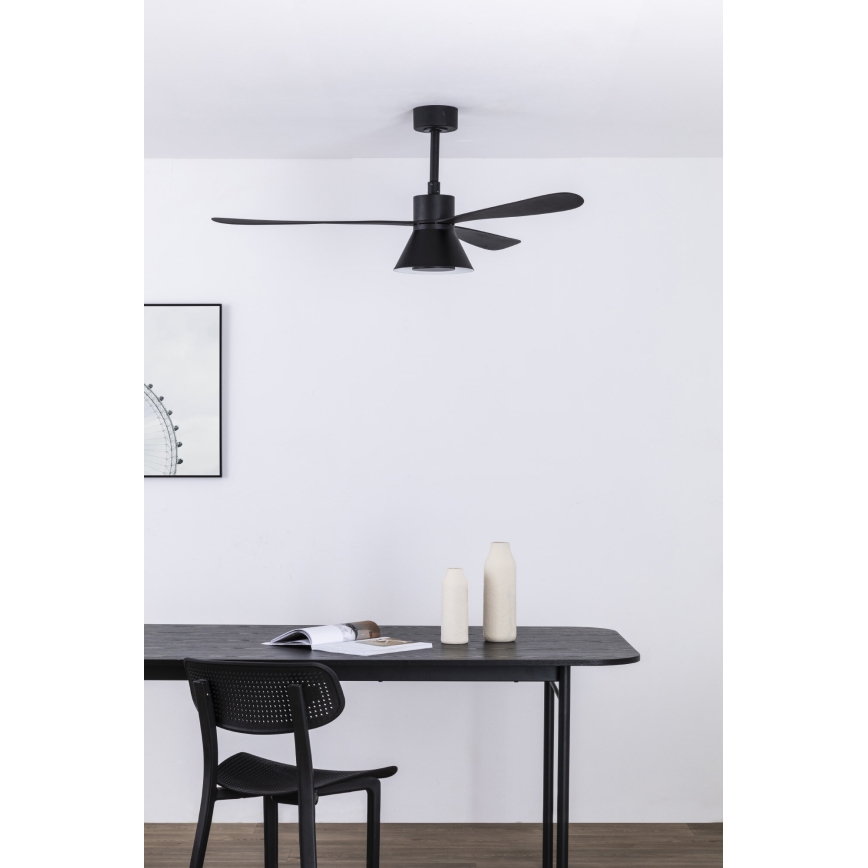 FARO 33761WT-23 - Ventoinha de teto LED com regulação AMELIA L CONE LED/20W/230V 2700/3500/5000K preto diâmetro 132 cm Wi-Fi Tuya + comando