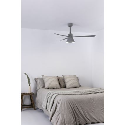 FARO 33762WT-24 - Ventoinha de teto LED com regulação AMELIA L CONE LED/20W/230V 2700/3500/5000K cinzento diâmetro 132 cm Wi-Fi Tuya + comando
