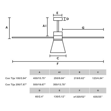 FARO 33762WT-24 - Ventoinha de teto LED com regulação AMELIA L CONE LED/20W/230V 2700/3500/5000K cinzento diâmetro 132 cm Wi-Fi Tuya + comando