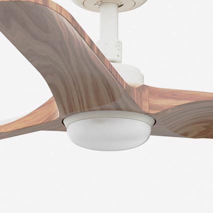 FARO 33805WT-1TW - Ventoinha de teto LED com regulação HEYWOOD S LED/10W/230V 2700/4000/6000K madeira/branco diâmetro 90 cm Wi-Fi Tuya + comando