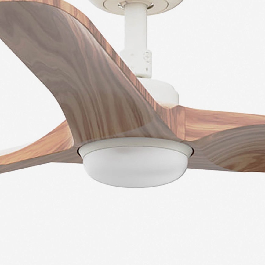 FARO 33805WT-1TW - Ventoinha de teto LED com regulação HEYWOOD S LED/10W/230V 2700/4000/6000K madeira/branco diâmetro 90 cm Wi-Fi Tuya + comando