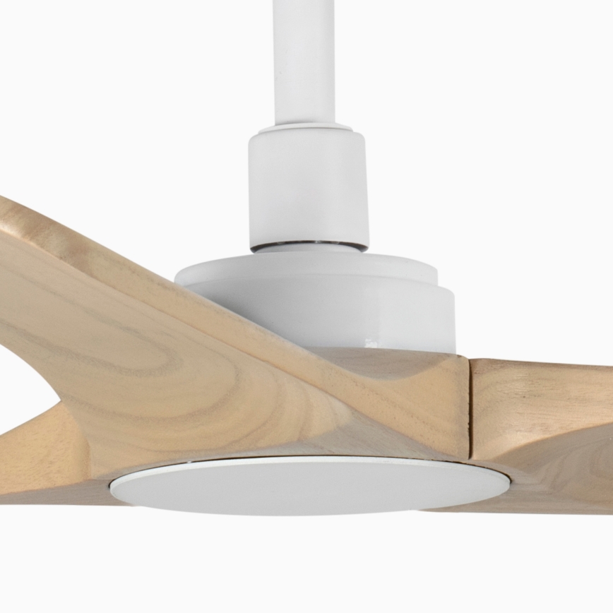 FARO 33805WT - Ventoinha de teto HEYWOOD S madeira/branco diâmetro 90 cm Wi-Fi Tuya + comando