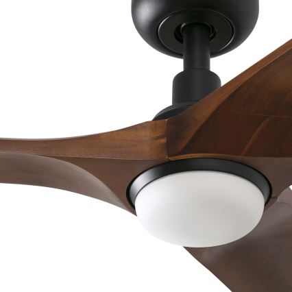 FARO 33806WT-1TW - Ventoinha de teto LED com regulação HEYWOOD S LED/10W/230V 2700/4000/6000K madeira/preto diâmetro 90 cm Wi-Fi Tuya + comando
