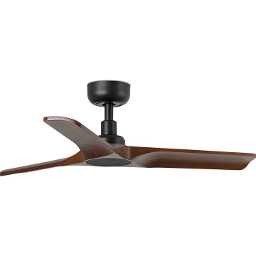 FARO 33806WT - Ventoinha de teto HEYWOOD S madeira/preto diâmetro 90 cm Wi-Fi Tuya + comando