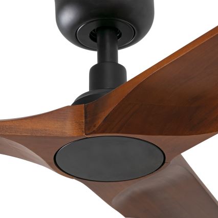 FARO 33806WT - Ventoinha de teto HEYWOOD S madeira/preto diâmetro 90 cm Wi-Fi Tuya + comando