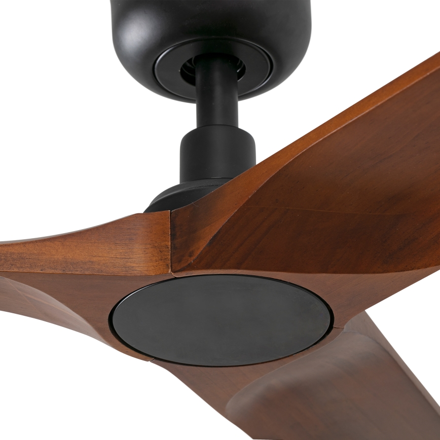 FARO 33806WT - Ventoinha de teto HEYWOOD S madeira/preto diâmetro 90 cm Wi-Fi Tuya + comando