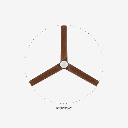 FARO 33809-1TW - Ventilador LED regulável HEYWOOD LED/10W/230V 2700/4000/6500K diâmetro 132 cm + controlo remoto