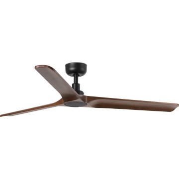 FARO 33809WT - Ventoinha de teto HEYWOOD L madeira/preto diâmetro 132 cm Wi-Fi Tuya + comando