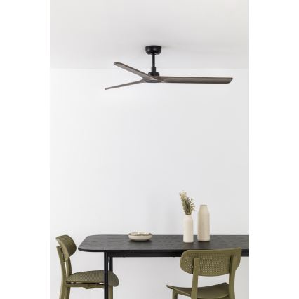 FARO 33809WT - Ventoinha de teto HEYWOOD L madeira/preto diâmetro 132 cm Wi-Fi Tuya + comando