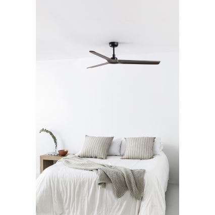 FARO 33809WT - Ventoinha de teto HEYWOOD L madeira/preto diâmetro 132 cm Wi-Fi Tuya + comando