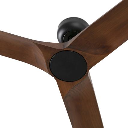 FARO 33809WT - Ventoinha de teto HEYWOOD L madeira/preto diâmetro 132 cm Wi-Fi Tuya + comando