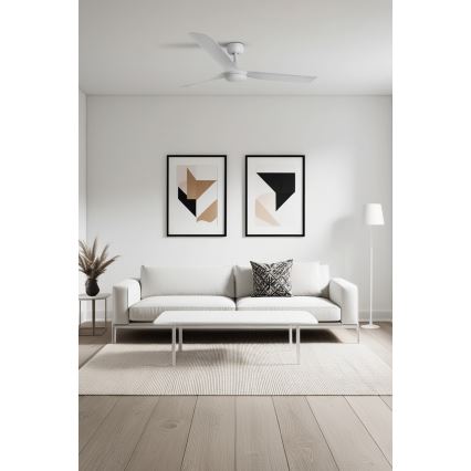 FARO 33814WT - Ventoinha de teto PUNT M branco diâmetro 132 cm Wi-Fi Tuya + comando