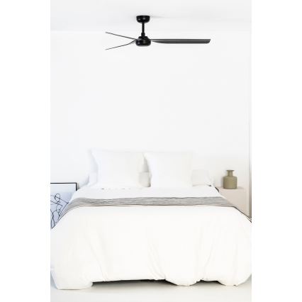 FARO 33815WT - Ventoinha de teto PUNT M preto diâmetro 132 cm Wi-Fi Tuya + comando