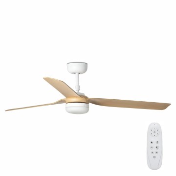 FARO 33816-20 - Ventilador de teto LED PUNT LED/18W/230V Wi-Fi bege/branco + controlo remoto