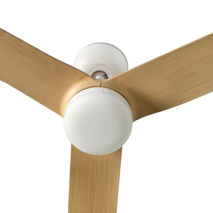 FARO 33816WT - Ventoinha de teto PUNT M castanho/branco diâmetro 132 cm Wi-Fi Tuya + comando