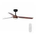 FARO 33817-21 - Ventilador de teto LED PUNT LED/24W/230V 3000/4000/6500K castanho/preto + comando à distância