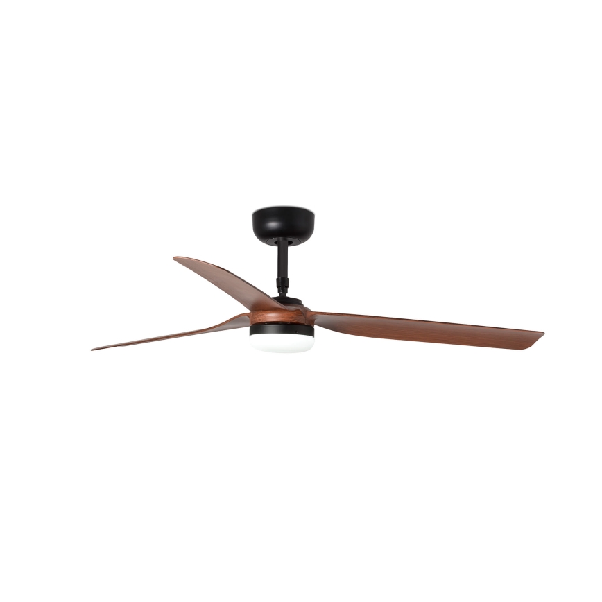 FARO 33817WT-21 - Ventoinha de teto LED com regulação PUNT M LED/18W/230V castanho/preto diâmetro 132 cm Wi-Fi Tuya + comando