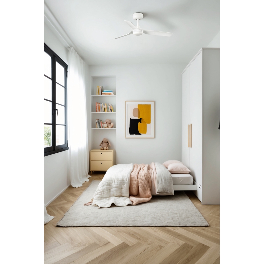 FARO 33820 - Ventoinha de teto MINI PUNT S branco diâmetro 90 cm + comando