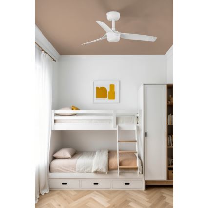 FARO 33820WT-1TW - Ventoinha de teto LED com regulação MINI PUNT S LED/10W/230V 2700/4000/6000K branco diâmetro 90 cm Wi-Fi Tuya + comando