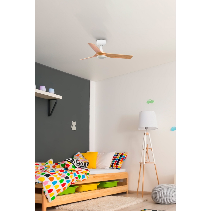 FARO 33821 - Ventoinha de teto MINI PUNT S castanho/branco diâmetro 90 cm + comando