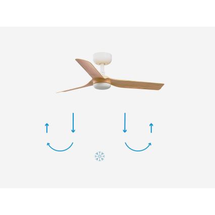 FARO 33821 - Ventoinha de teto MINI PUNT S castanho/branco diâmetro 90 cm + comando