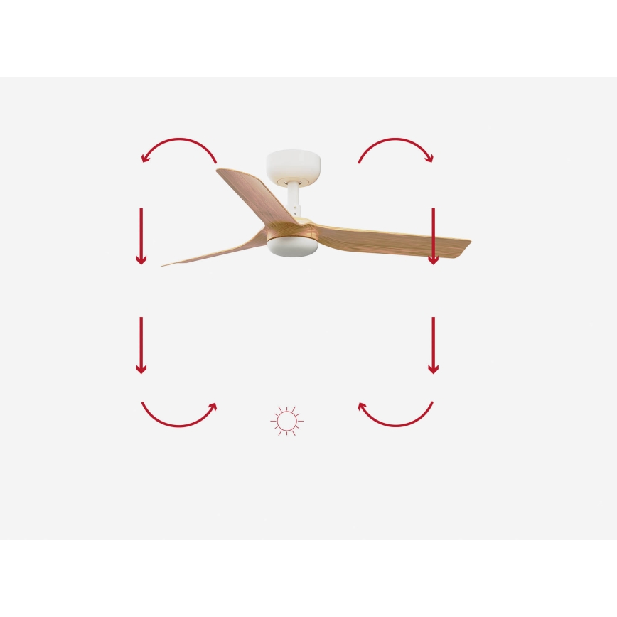 FARO 33821 - Ventoinha de teto MINI PUNT S castanho/branco diâmetro 90 cm + comando