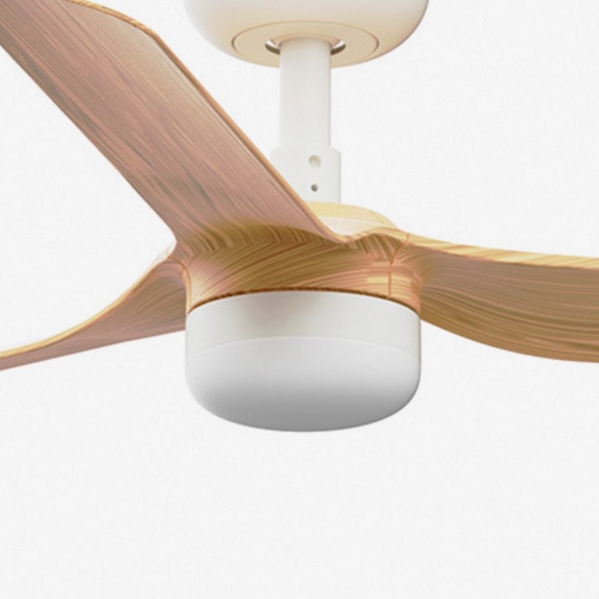 FARO 33821WT-1TW - Ventoinha de teto LED com regulação MINI PUNT S LED/10W/230V 2700/4000/6000K castanho/branco diâmetro 90 cm Wi-Fi Tuya + comando