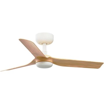 FARO 33821WT - Ventoinha de teto MINI PUNT S castanho/branco diâmetro 90 cm Wi-Fi Tuya + comando