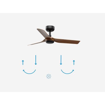 FARO 33823 - Ventoinha de teto MINI PUNT S castanho/preto diâmetro 90 cm + comando