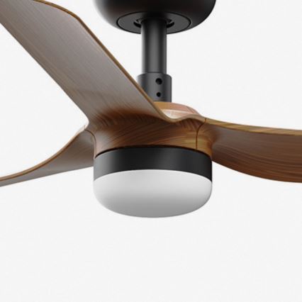 FARO 33823WT-1TW - Ventoinha de teto LED com regulação MINI PUNT S LED/10W/230V 2700/4000/6000K castanho/preto diâmetro 90 cm Wi-Fi Tuya + comando
