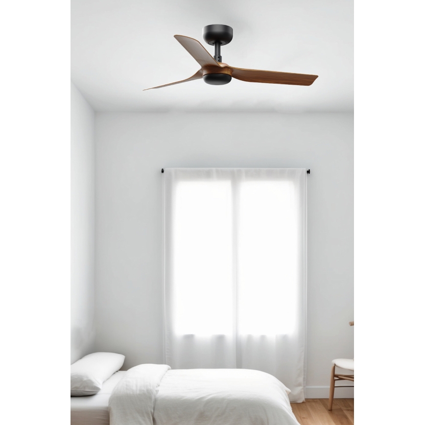 FARO 33823WT - Ventoinha de teto MINI PUNT S castanho/preto diâmetro 90 cm Wi-Fi Tuya + comando