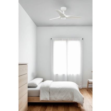 FARO 33824WT-1TW - Ventoinha de teto LED com regulação HEY S LED/10W/230V 2700/4000/6000K branco diâmetro 90 cm Wi-Fi Tuya + comando