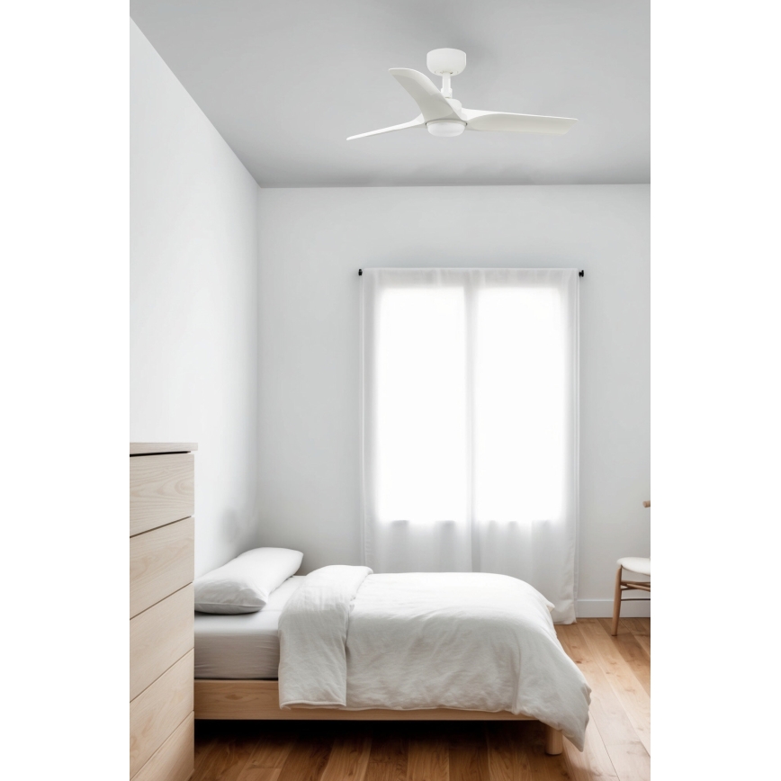 FARO 33824WT-1TW - Ventoinha de teto LED com regulação HEY S LED/10W/230V 2700/4000/6000K branco diâmetro 90 cm Wi-Fi Tuya + comando