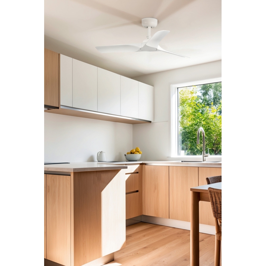 FARO 33824WT - Ventoinha de teto HEY S branco diâmetro 90 cm Wi-Fi Tuya + comando