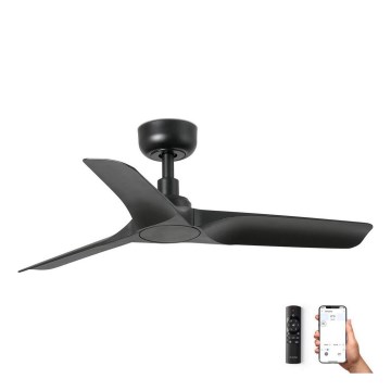 FARO 33825WP - Ventoinha de teto HEY S preto diâmetro 90 cm SMART + comando